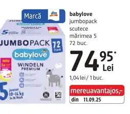 DM Babylove jumbopack scutece Ofertă
