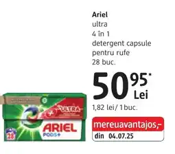 DM Ariel ultra 4 in 1 detergent capsule pentru rufe Ofertă
