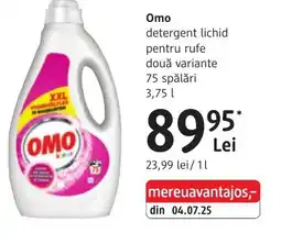 DM Omo detergent lichid pentru rufe două variante Ofertă