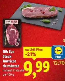 Lidl Rib Eye Steak Antricot de mânzat Ofertă