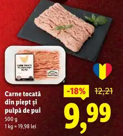 Lidl Carne tocată din piept și pulpă de pui Ofertă