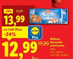 Lidl Milbona Mozzarella pentru pizza Ofertă