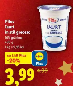 Lidl Pilos Iaurt în stil grecesc Ofertă