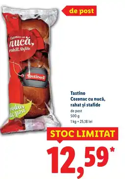 Lidl Tastino Cozonac cu nucă, rahat şi stafide Ofertă