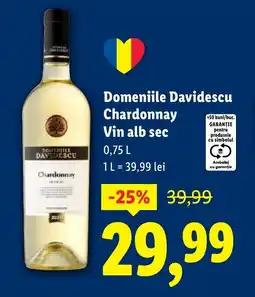 Lidl Domeniile Davidescu Chardonnay Vin alb sec Ofertă