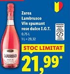 Lidl Zarea Lambrusco Vin spumant rose dulce I.G.T. Ofertă