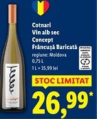 Lidl Cotnari Vin alb sec Concept Frâncuşă Baricată Ofertă