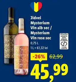 Lidl Jidvei Mysterium Vin alb sec/ Mysterium Vin rose sec Ofertă
