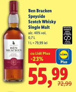 Lidl Ben Bracken Speyside Scotch Whisky Single Malt Ofertă