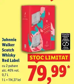 Lidl Johnnie Walker Scotch Whisky Red Label Ofertă