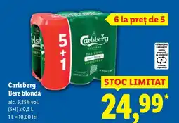 Lidl Carlsberg Bere blondǎ Ofertă