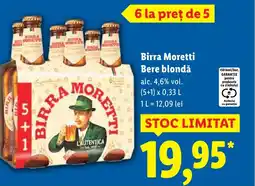 Lidl Birra Moretti Bere blondǎ Ofertă
