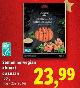 Lidl Deluxe Somon norvegian afumat, cu susan Ofertă