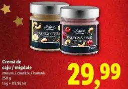 Lidl Deluxe Cremă de caju / migdale Ofertă