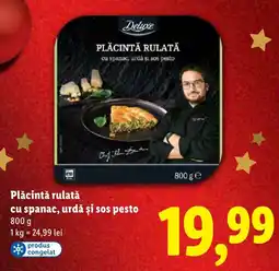 Lidl Deluxe Plăcintă rulată cu spanac, urdă şi sos pesto Ofertă