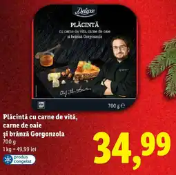 Lidl Deluxe Plăcintă cu carne de vită, carne de oaie şi brânză Gorgonzola Ofertă