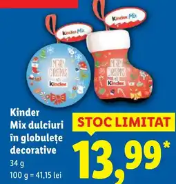 Lidl Kinder Mix dulciuri în globuleţe decorative Ofertă