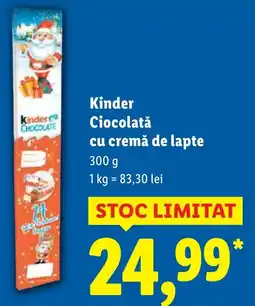 Lidl Kinder Ciocolată cu cremă de lapte Ofertă