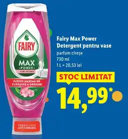 Lidl Fairy Max Power Detergent pentru vase parfum cireşe Ofertă