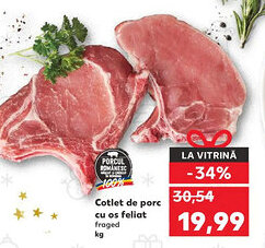Kaufland Cotlet de porc cu os feliat fraged Ofertă
