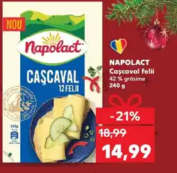 Kaufland NAPOLACT Cascaval felii 42% grăsime Ofertă