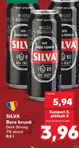 Kaufland SILVA Bere brunǎ Dark Strong Ofertă