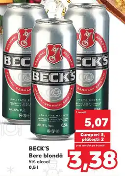 Kaufland BECK'S Bere blondă Ofertă