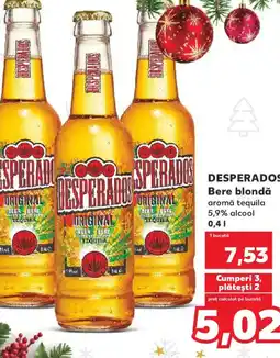 Kaufland DESPERADOS Bere blondă aromă tequila Ofertă