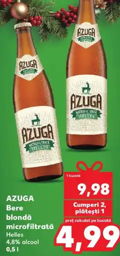 Kaufland AZUGA Bere blondă microfiltratǎ Helles Ofertă