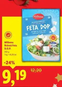 Lidl Milbona Brânză Feta D.O.P. Ofertă