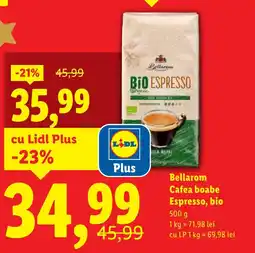 Lidl Bellarom Cafea boabe Espresso, bio Ofertă