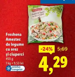 Lidl Freshona Amestec de legume cu orez şi ciuperci Ofertă