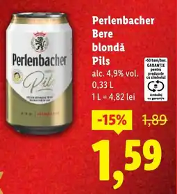 Lidl Perlenbacher Bere blondă Pils Ofertă