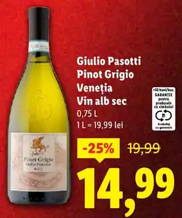 Lidl Giulio Pasotti Pinot Grigio Veneția Vin alb sec Ofertă