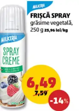 Penny Milkeria Frișcă spray grăsime vegetală Ofertă