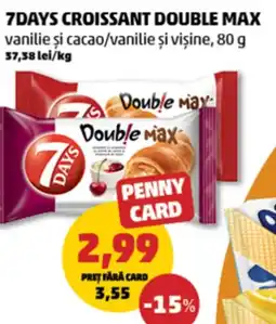 Penny 7days croissant double max vanilie și cacao/vanilie și visine Ofertă