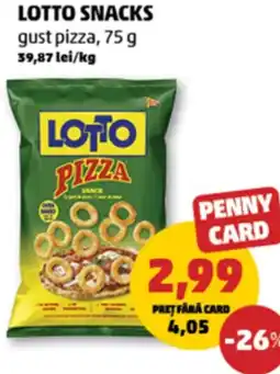 Penny Lotto snacks gust pizza Ofertă