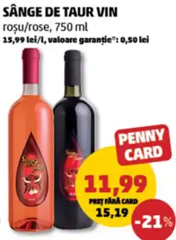 Penny Sânge de taur vin rosu/rose Ofertă