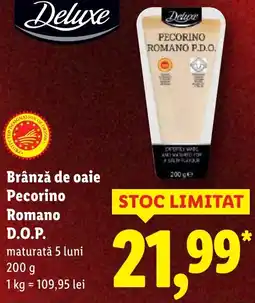 Lidl Deluxe Brânză de oaie Pecorino Romano D.O.P. Ofertă