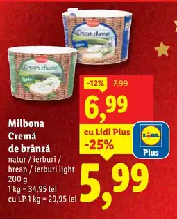 Lidl Milbona Cremă de brânză Ofertă
