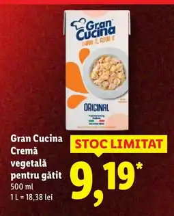 Lidl Gran Cucina Cremă vegetală pentru gătit Ofertă
