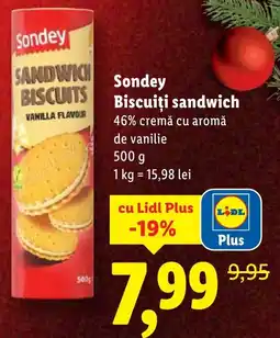 Lidl Sondey Biscuiți sandwich Ofertă
