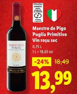 Lidl Maestro de Pigo Puglia Primitivo Vin roşu sec Ofertă
