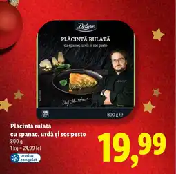 Lidl Deluxe Plăcintă rulată cu spanac, urdă şi sos pesto Ofertă