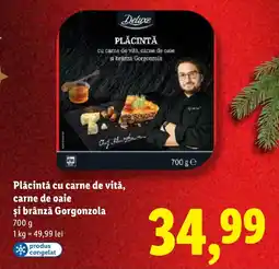 Lidl Deluxe Plăcintă cu carne de vită, carne de oaie şi brânză Gorgonzola Ofertă