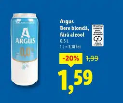 Lidl Argus Bere blondă, fără alcool Ofertă