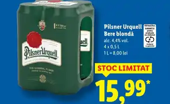 Lidl Pilsner Urquell Bere blondă Ofertă