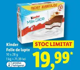 Lidl Kinder Felie de lapte Ofertă