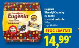 Lidl Eugenia Biscuiți Crunchy cu cacao şi cremă cu lapte Ofertă