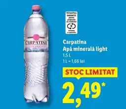 Lidl Carpatina Apă minerală light Ofertă